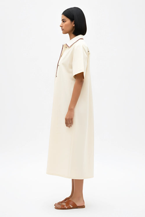 Ivory-Tuscan Red Shirt Dress