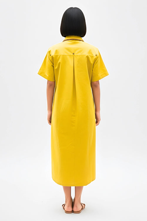 Mango Yellow-Tuscan Red Shirt Dress