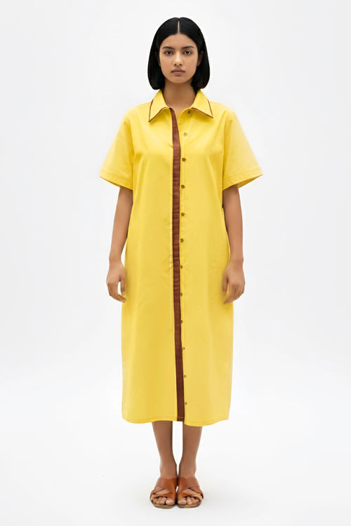 Mango Yellow-Tuscan Red Shirt Dress
