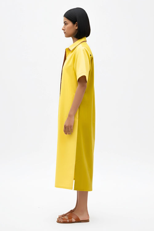 Mango Yellow-Tuscan Red Shirt Dress
