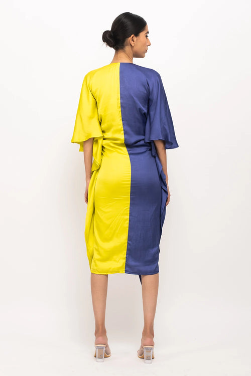 Blue-Neon Kaftan Bodycon Dress