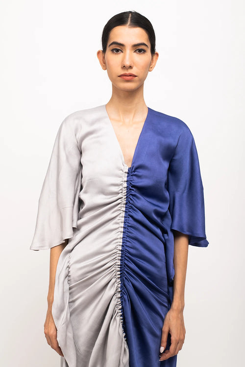 Grey-Blue Kaftan Bodycon Dress