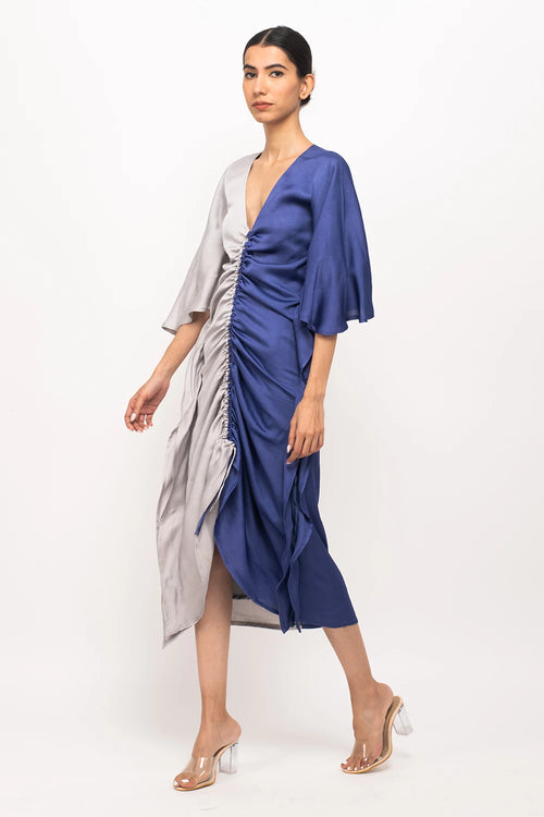 Grey-Blue Kaftan Bodycon Dress