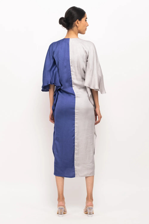 Grey-Blue Kaftan Bodycon Dress