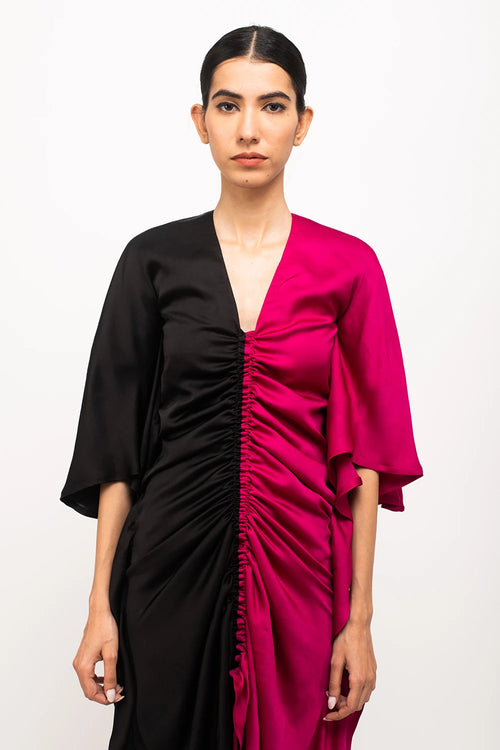 Black-Wine Kaftan Bodycon Dress