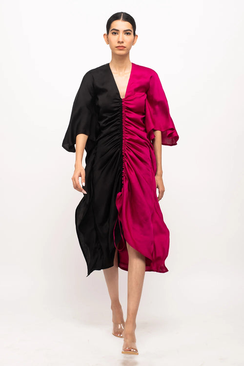Black-Wine Kaftan Bodycon Dress