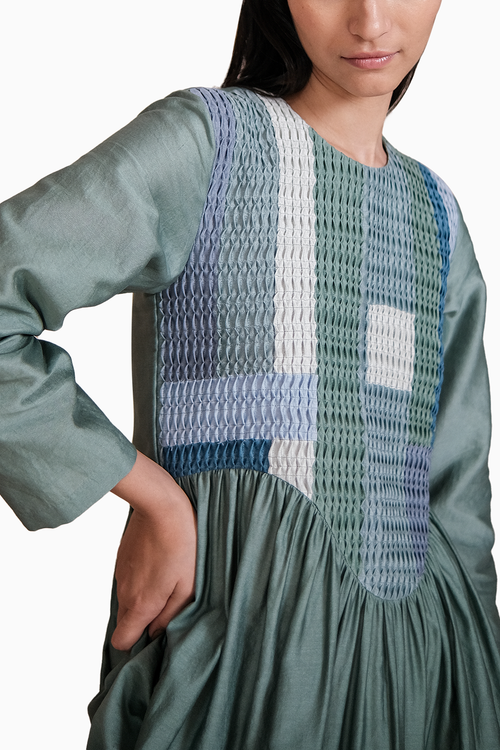 Textured Yoke Dress