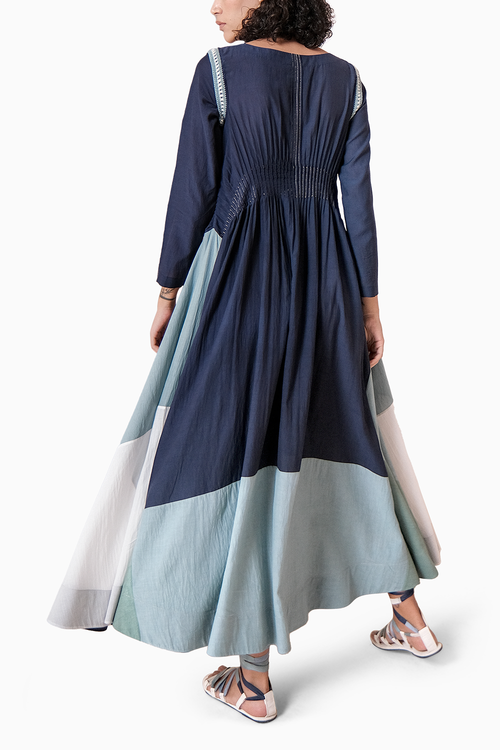 Colorblocked Flared Dress
