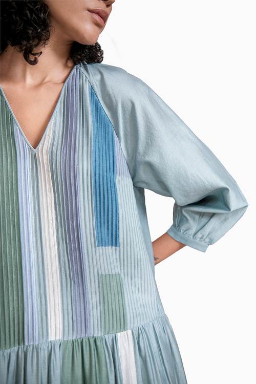 Tiered Patchwork Dress