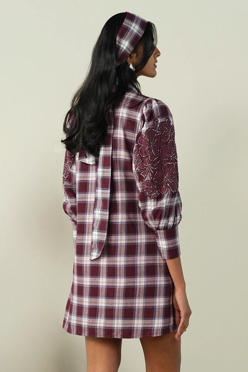 Plaid Embellished Dress