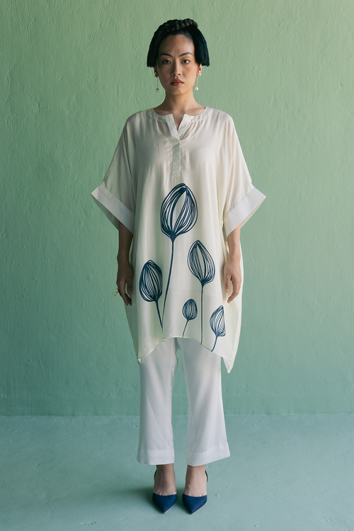 Tulip Print Kaftan with Pant