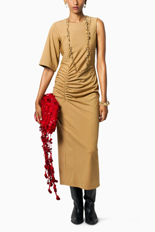 Pin Beige Dress