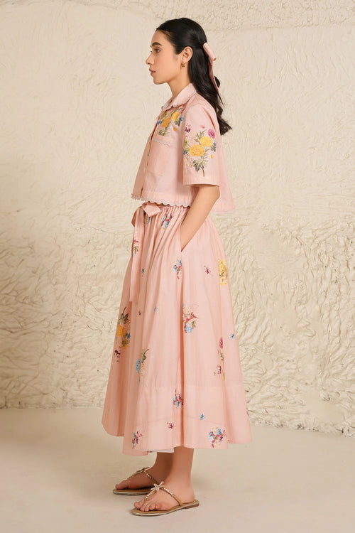 Soft Bloom Skirt Set