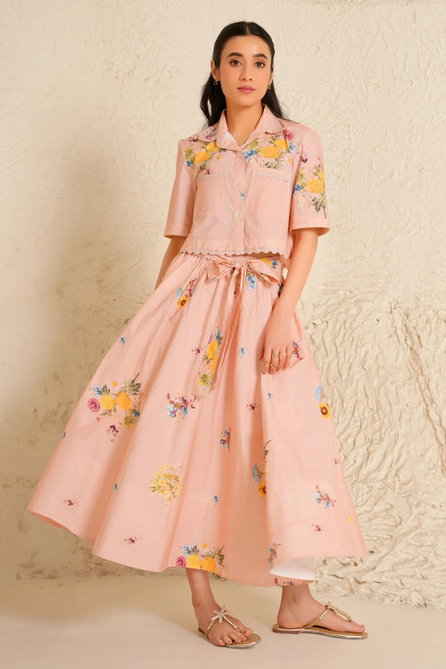Soft Bloom Skirt Set