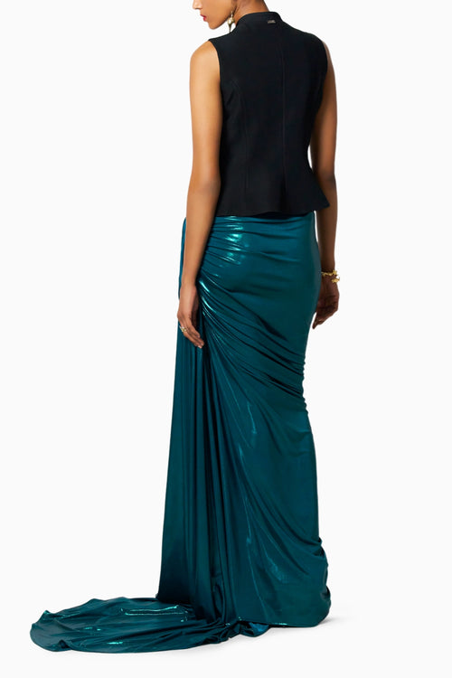 Eme Jacket With Liquid Emerald Kaai Skirt