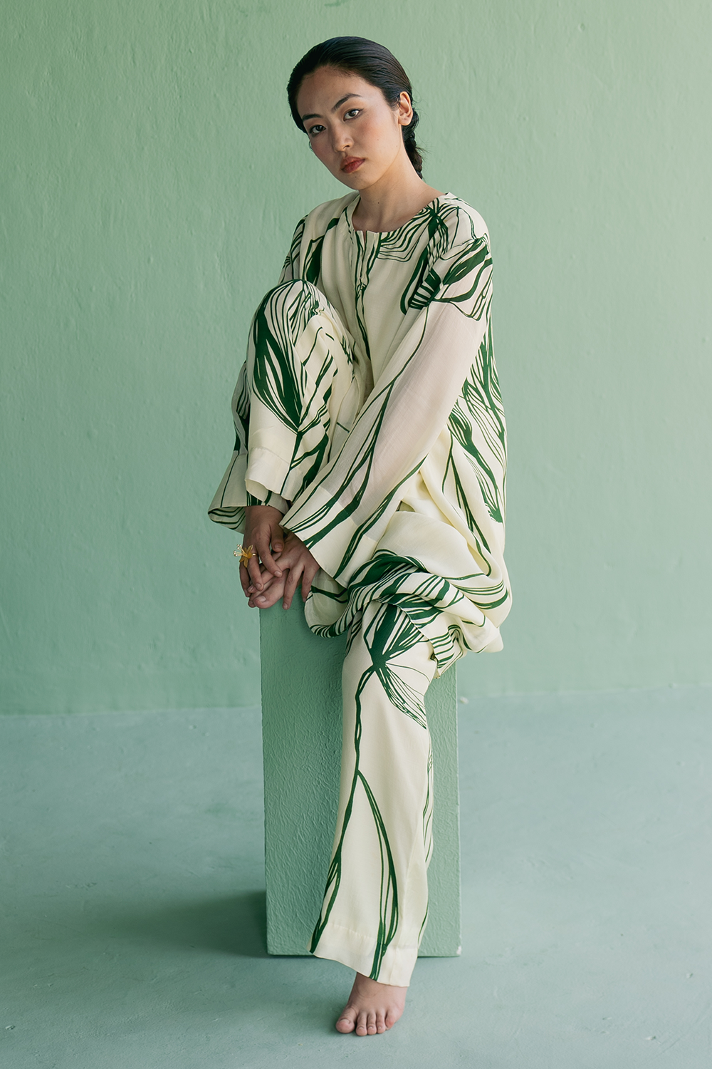 Green Lines A-Line Suit