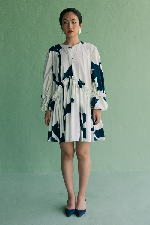 Floral Print Oversized Short Dress