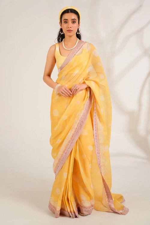 Marigold Saree Set Without Blouse