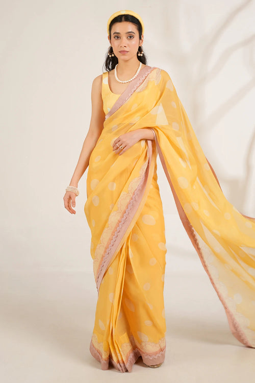 Marigold Saree Set Without Blouse