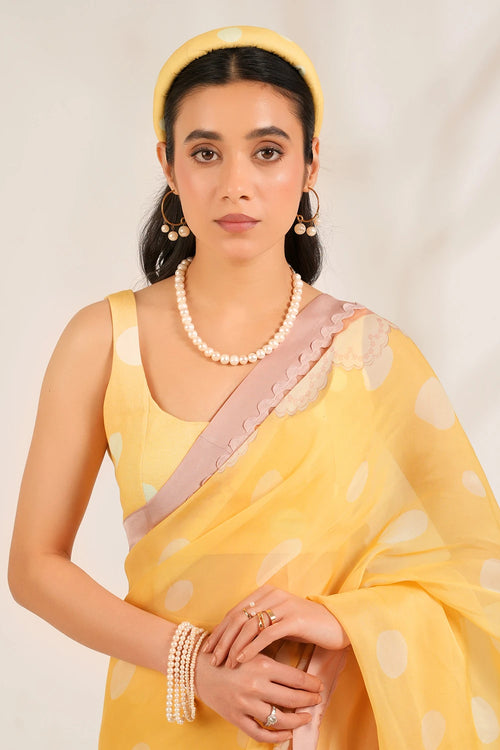Marigold Saree Set Without Blouse