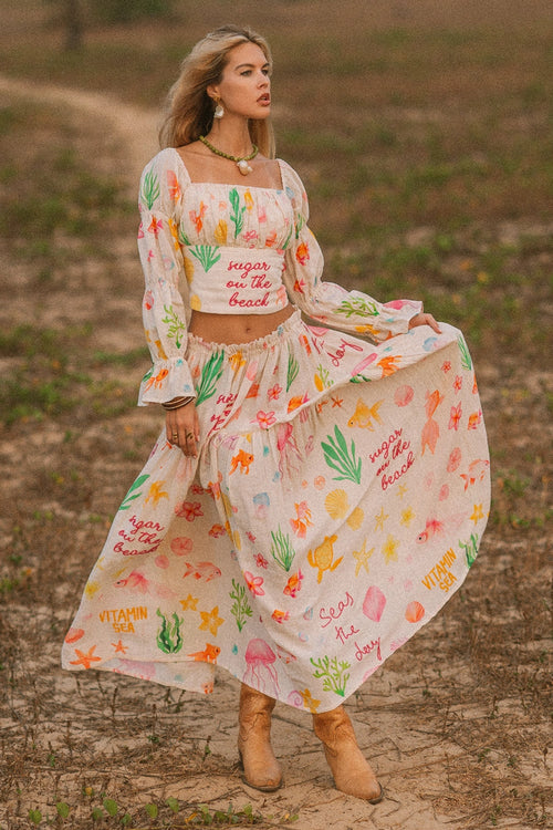 Sugar On The Beach Corset Top Set