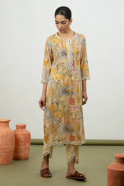 Athel Yellow Kurta Set