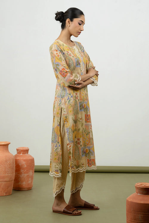 Athel Yellow Kurta Set