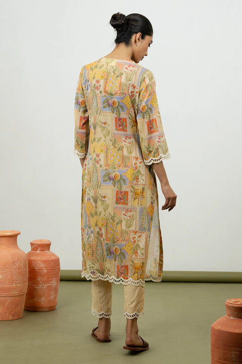Athel Yellow Kurta Set