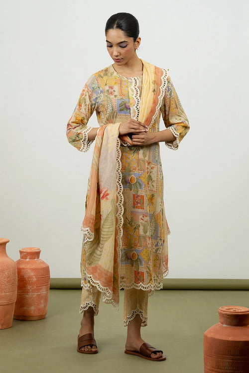 Athel Yellow Kurta Set