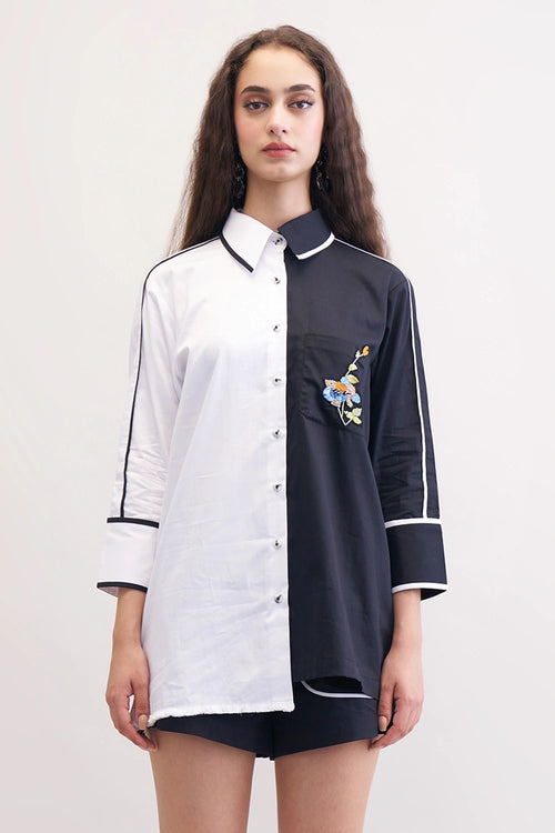 Black White Oleander Co-ord Set