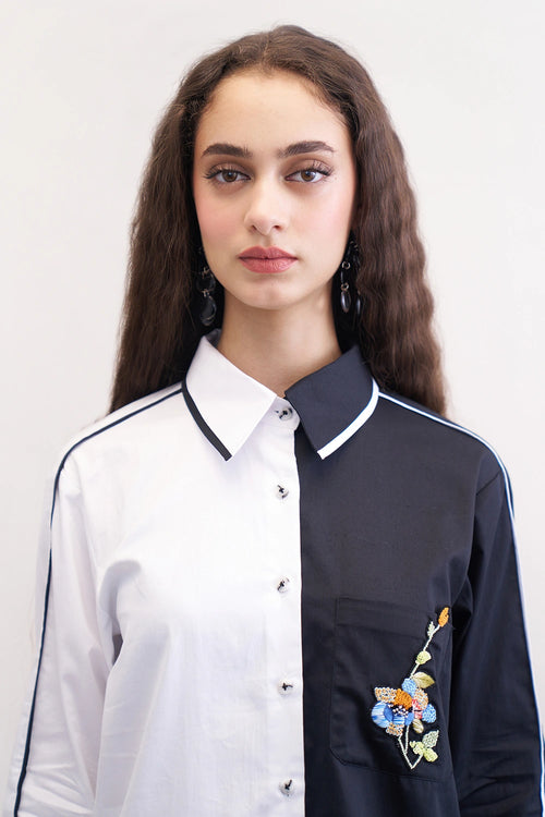 Black White Oleander Co-ord Set