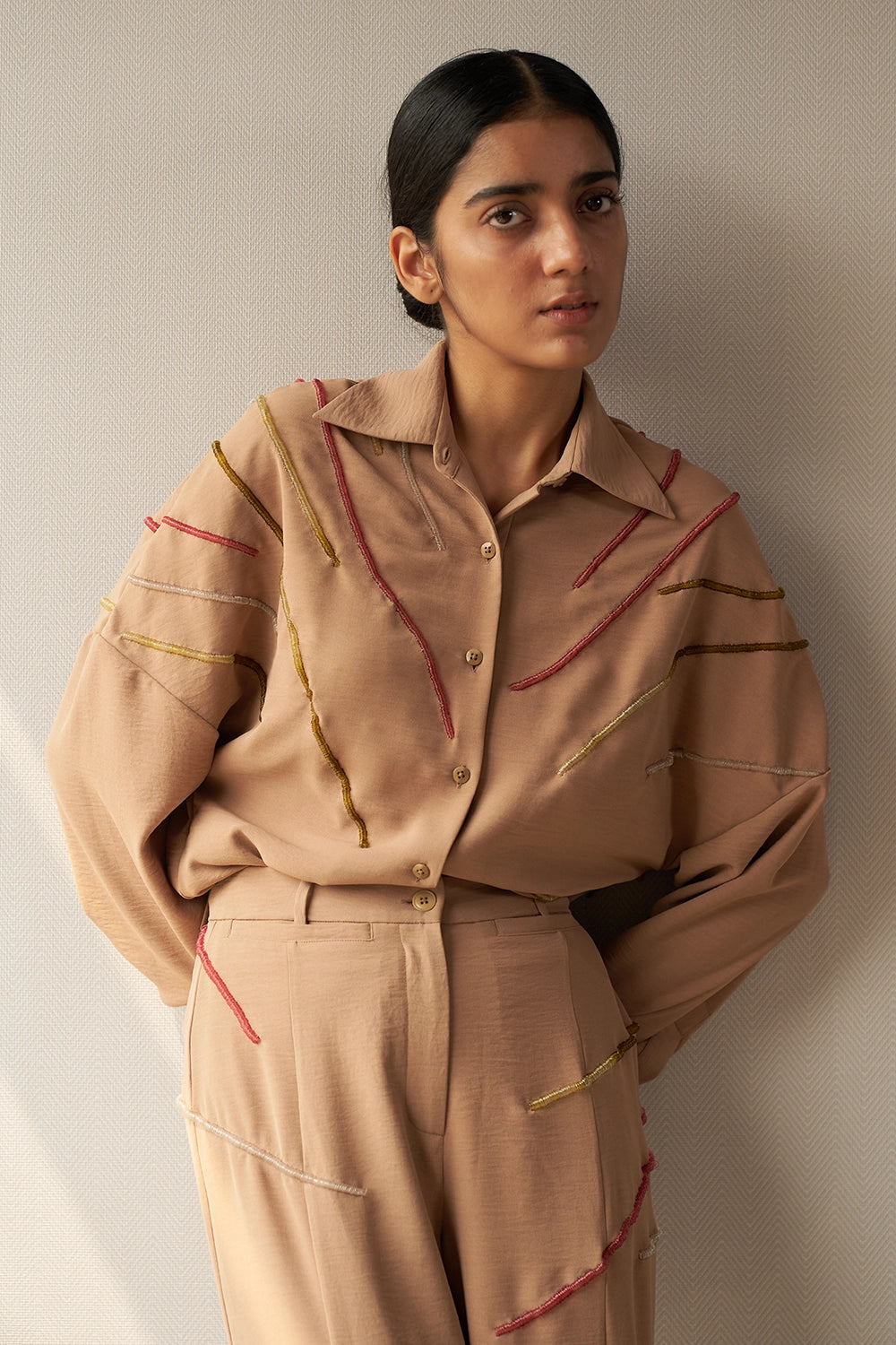 Pinch Lines Shirt and Straight Trouser