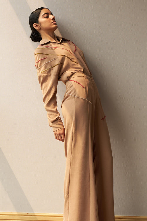 Pinch Lines Shirt and Straight Trouser