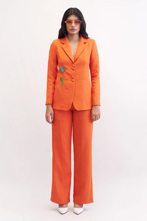 Sunset Orange Sassy Pant Suit