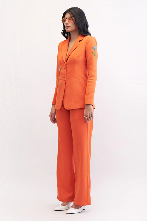 Sunset Orange Sassy Pant Suit