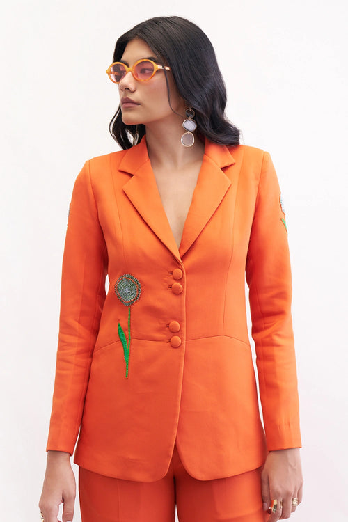 Sunset Orange Sassy Pant Suit