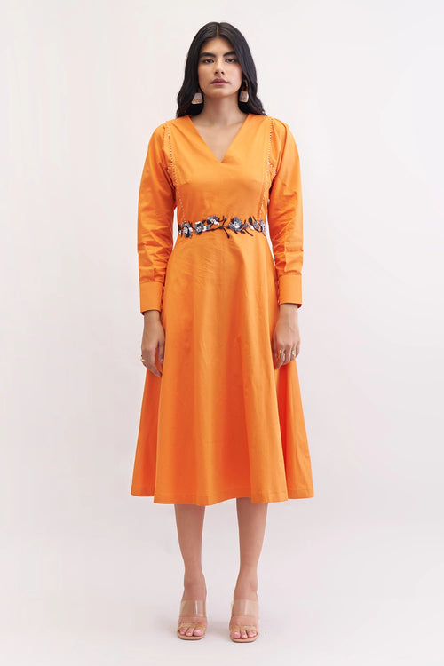 Sunset Orange Tangerine Dress