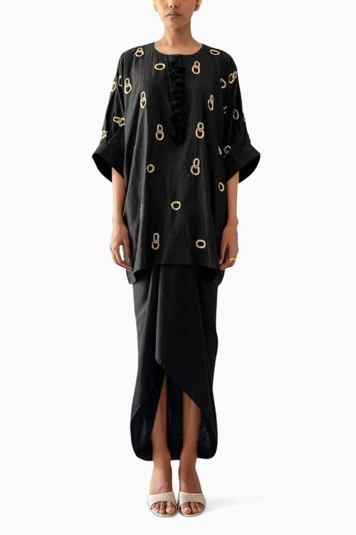 Black Kaftan with Skirt