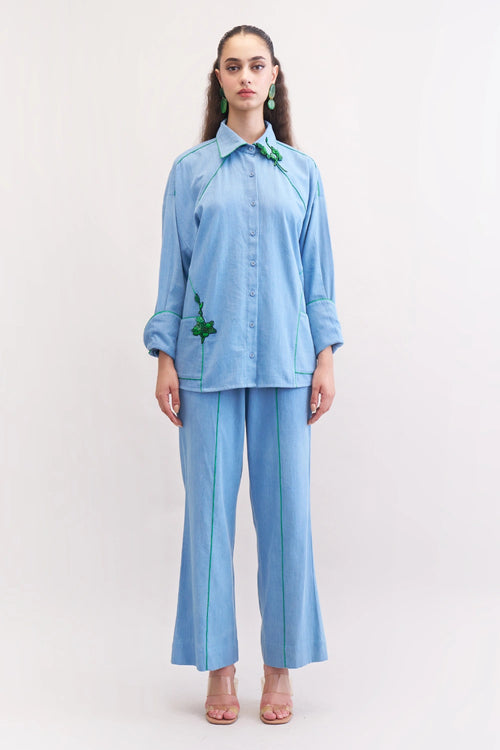 Denim Blue Skyway Co-ord Set