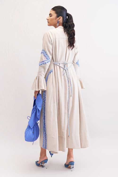 Neutral Antara Short Dress With Bouelvard