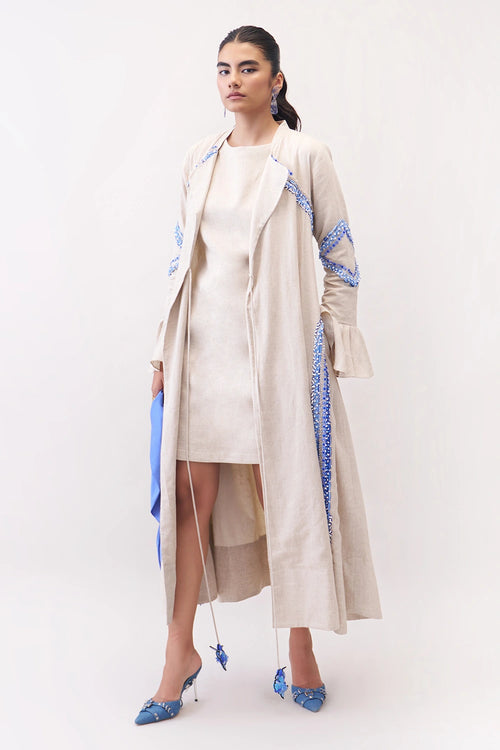 Neutral Boulevard Midi Dress