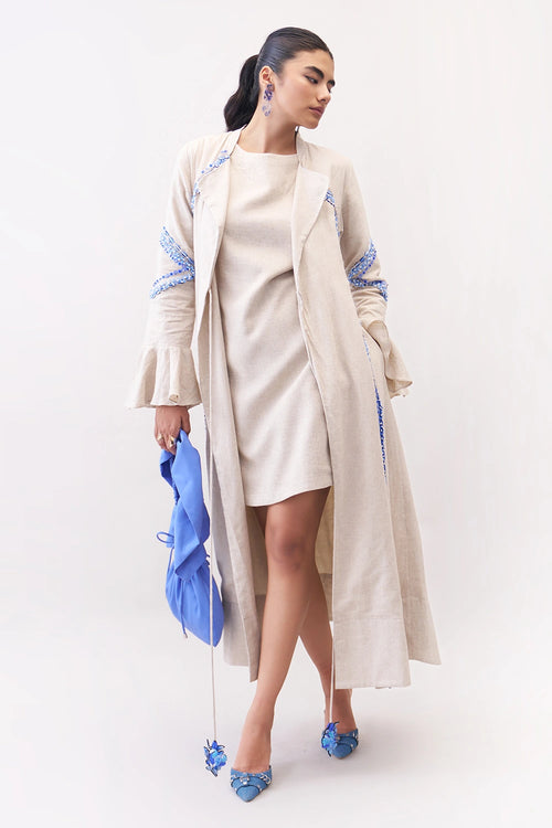 Neutral Boulevard Midi Dress