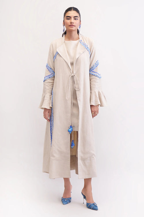 Neutral Antara Short Dress With Bouelvard