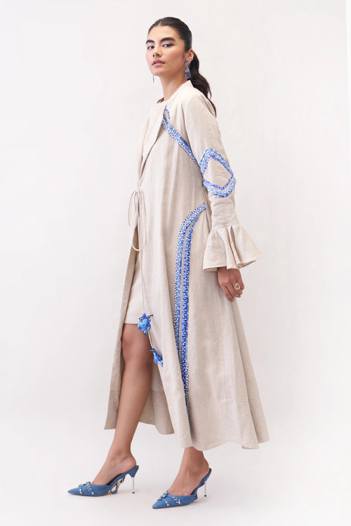 Neutral Antara Short Dress With Bouelvard