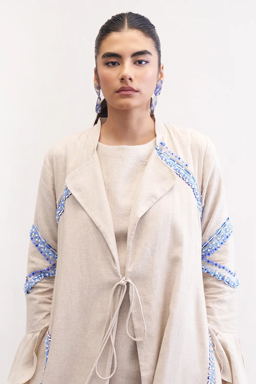 Neutral Antara Short Dress With Bouelvard