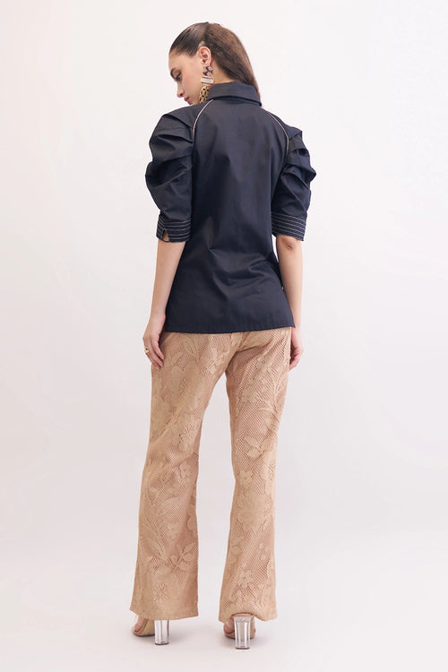 Black Khakhi Castle Shirt & Pants Set