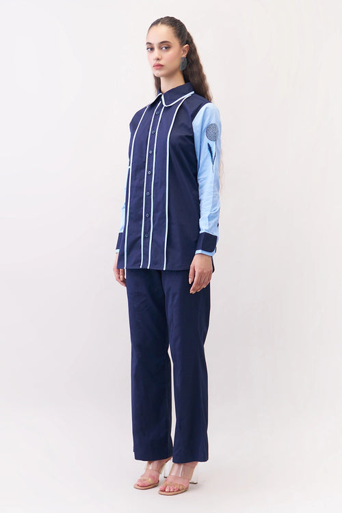 Navy Shery Co-ord Set