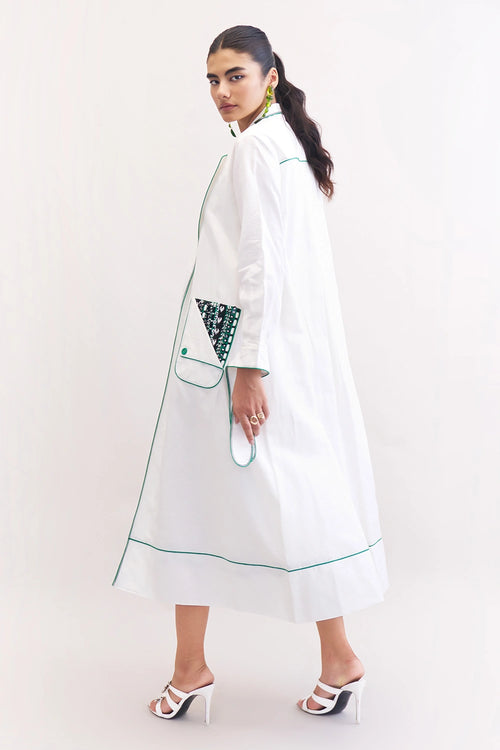 White Escape Dress With Jacket