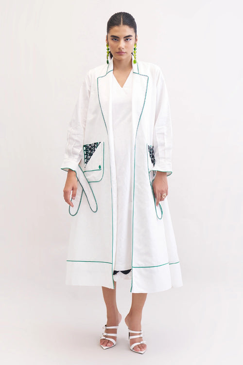 White Escape Dress With Jacket