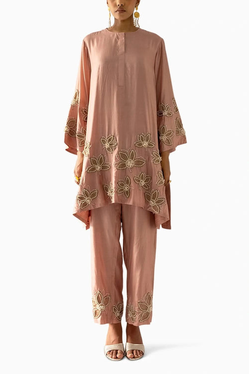 Pink Silk Suit
